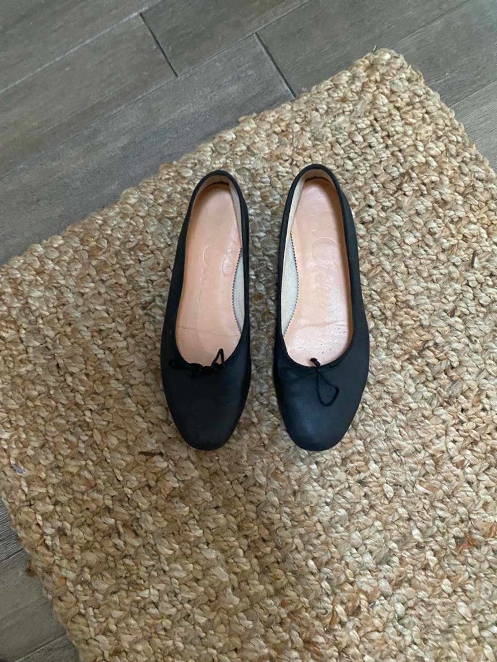 J. Crew Factory Black Ballet Flats with Bow Detail